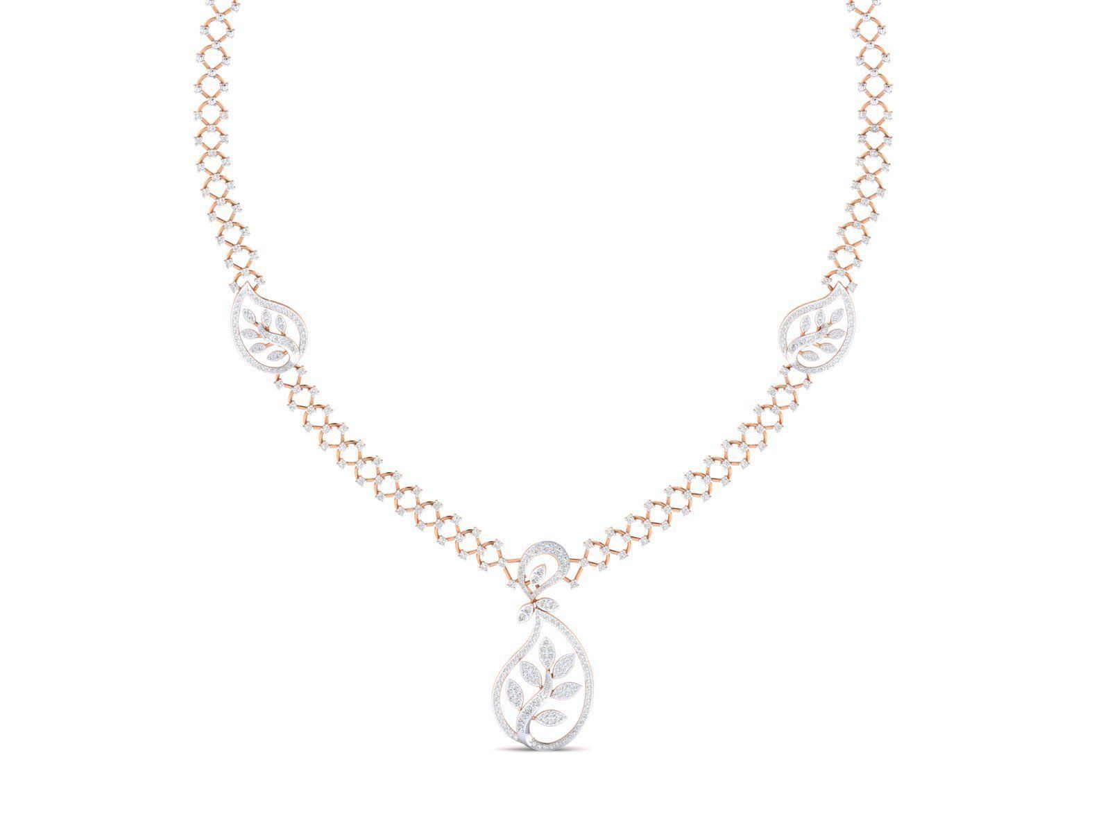 donne collana 3dm stl render diamante stampabile nozze fidanzamento gemma gioiello gioielleria oro bianca brillante platino lusso prezioso pendente collane 3D print model - Mito3D