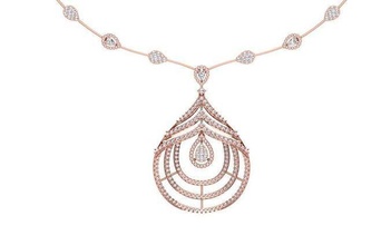 Frauen Halskette Anhänger 3dm stl obj fbx rendert Einzelheiten Schmuck Diamant Silber Gold druckbar Juwel Engagement 3d print model - Mito3D