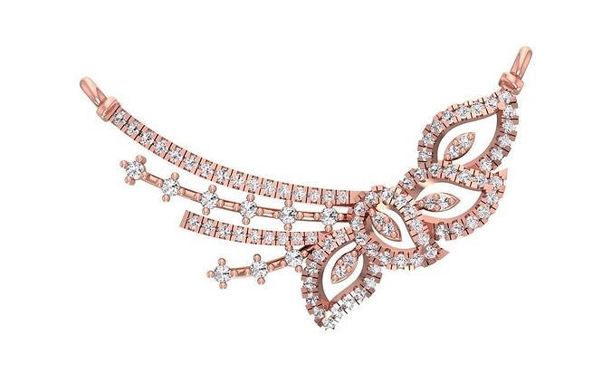 Frauen Halsketten Anhänger 3dm stl obj fbx rendert Einzelheiten Halskette Schmuck Diamant Silber Gold druckbar Juwel Engagement 3D print model - Mito3D