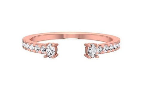 KADIN açık son düğün nişan grup yüzük takı platin Solitaire gelin yüzüğü tek taş yazdırılabilir değerli yüzükler elmas altın moda 3d print model - Mito3D