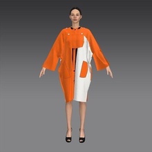 mujer Pancho personaje Moda ropa belleza cuerpo niña hembra vestir suéter 3d print model - Mito3D