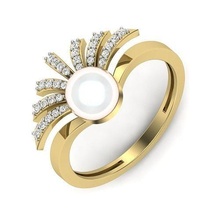 women pearl ring 3dm render 3d print model rings wedding gem engagement jewellery printable diamond silver gold jewelry sterling white brilliant jewel platinum 3d print model - Mito3D