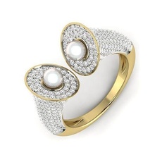 women pearl ring 3dm render 3d print model rings wedding gem engagement jewellery printable jewel diamond silver gold jewelry sterling white brilliant platinum 3d print model - Mito3D