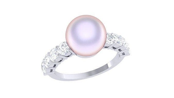 mujer perla anillo 3dm detalles joyería joya anillos Boda compromiso diamante imprimible oro plata platino lujo precioso 3d print model - Mito3D