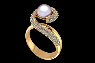 women pearl rings jewelry platinum gem luxury shining pendant printable brilliant diamond ring fashion beauty earring sapphire gold silver engagement ruby diamant 3d print model - Mito3D