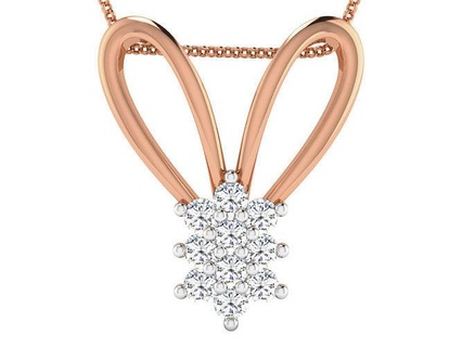 women pendant-earrings set 3dm render detail pendant earrings wedding jewellery printable diamond jewelry combo heart pendants studs hoopsandhuggies necklace rose 3d print model - Mito3D