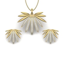 KADIN pendant earrings Ayarlamak 3dm vermek küpe mücevher yazdırılabilir gümüş çiviler çemberler elmas altın kolye düğün nişan takı sterlin beyaz parlak 3d print model - Mito3D