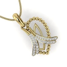 femmes pendentif bijoux imprimable gemme diamant or argent mariage engagement bijou sterling blanc brillant platine luxe précieux Collier pendentifs 3d print model - Mito3D