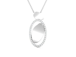 donne pendente gioielleria oro stampabile argento gemma bianca diamante brillante sterlina platino prezioso lusso catena collana ciondoli luce peso delicato 3d print model - Mito3D