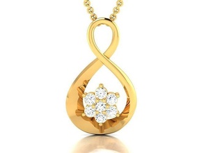 Frauen Anhänger Schmuck Mode Zubehör Gold Diamant Frau Design Ring druckbar Silber Sterling Innere engagem Halskette 3d print model - Mito3D
