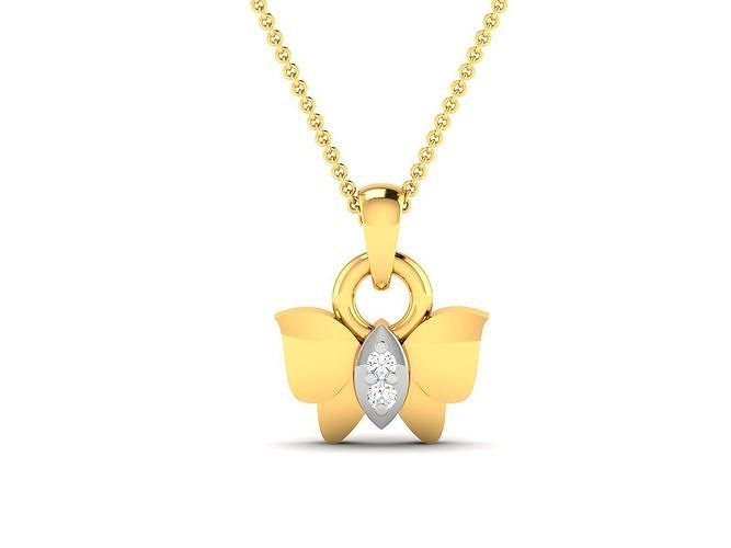 donne pendente gioielleria stampabile diamante oro argento nozze gioiello sterlina farfalla bianca brillante platino prezioso collana ciondoli 3D print model - Mito3D