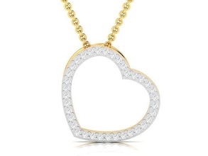 Frauen Anhänger Schmuck druckbar Diamant Gold Silber Hochzeit Juwel Sterling Weiß brillant Platin wertvoll Halskette Herz 3d print model - Mito3D