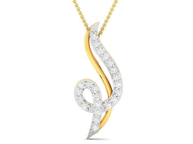 mulheres pingente jóias imprimível diamante ouro prata Casamento jóia esterlina branco brilhante platina precioso colar pingentes joalheria 3D print model - Mito3D