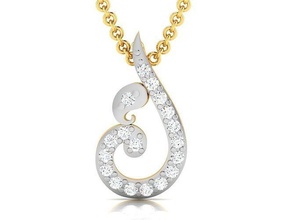 femmes pendentif bijoux imprimable diamant or argent mariage bijou sterling blanc brillant platine précieux Collier pendentifs 3d print model - Mito3D