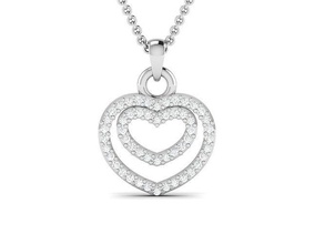 Frauen Anhänger Schmuck druckbar Diamant Gold Silber Hochzeit Juwel Sterling Weiß brillant Platin wertvoll Halskette Herz 3d print model - Mito3D
