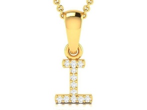 women pendant jewellery jewel gold printable silver gem i letter necklace diamond precious jewelry pendants 3d print model - Mito3D