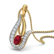 frauen oval diamant anhänger schmuck gold druckbar silber juwel weiß wertvoll luxus kette halskette licht gewicht zart 3d print model - Mito3D