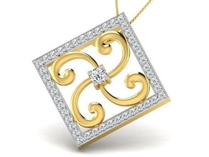 women pendant heart design style necklace chain jewelry diamond gem shape love female fashion trends dainty vintage accessories pendants valentine 3d print model - Mito3D