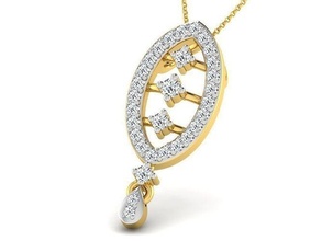 women pendant heart design style necklace chain jewelry diamond gem shape love female fashion trends dainty vintage accessories pendants valentine 3d print model - Mito3D