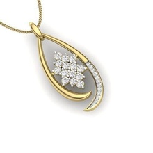 KADIN kolye 3d Yazdır model elmas yazdırılabilir düğün nişan mücevher altın takı beyaz parlak platin lüks değerli kolyeler narin 3d print model - Mito3D