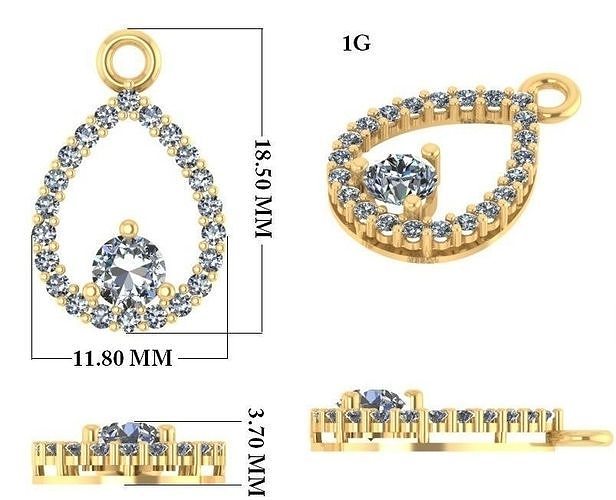 women pendant 3dm 1render detail jewellery printable diamond gold silver wedding jewel sterling white brilliant platinum precious necklace pendants jewelry 3D print model - Mito3D