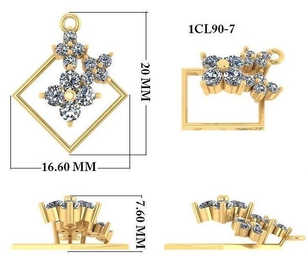 KADIN kolye 3dm 1render detay mücevher yazdırılabilir elmas altın gümüş düğün sterlin beyaz parlak platin değerli takı 3D print model - Mito3D