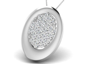 femmes pendentif 3dm rendre bijoux imprimable gemme diamant or argent mariage engagement bijou sterling blanc brillant platine luxe précieux Collier pendentifs 3d print model - Mito3D