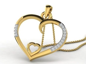 mulheres pingente 3dm render jóias imprimível gema diamante ouro prata Casamento noivado jóia branco brilhante platina luxo precioso colar pingentes joalheria coração 3d print model - Mito3D