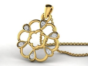 KADIN kolye 3dm vermek mücevher yazdırılabilir elmas altın gümüş düğün nişan takı sterlin beyaz parlak platin lüks değerli 3d print model - Mito3D