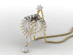 mulheres pingente 3dm render jóias imprimível gema diamante ouro prata Casamento noivado jóia esterlina branco brilhante platina luxo precioso colar pingentes joalheria 3d print model - Mito3D