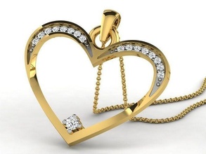 women pendant 3dm render jewellery printable gem diamond gold silver wedding jewel sterling white brilliant platinum luxury precious necklace pendants jewelry heart 3d print model - Mito3D