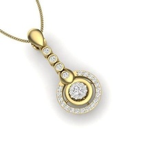 femmes pendentif 3dm rendre bijoux imprimable gemme diamant or argent mariage engagement bijou sterling blanc brillant platine Collier pendentifs 3d print model - Mito3D