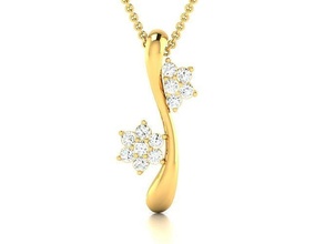 donne pendente 3dm render gioielleria oro stampabile argento gemma bianca diamante prezioso lusso catena collana ciondoli luce peso delicato 3d print model - Mito3D