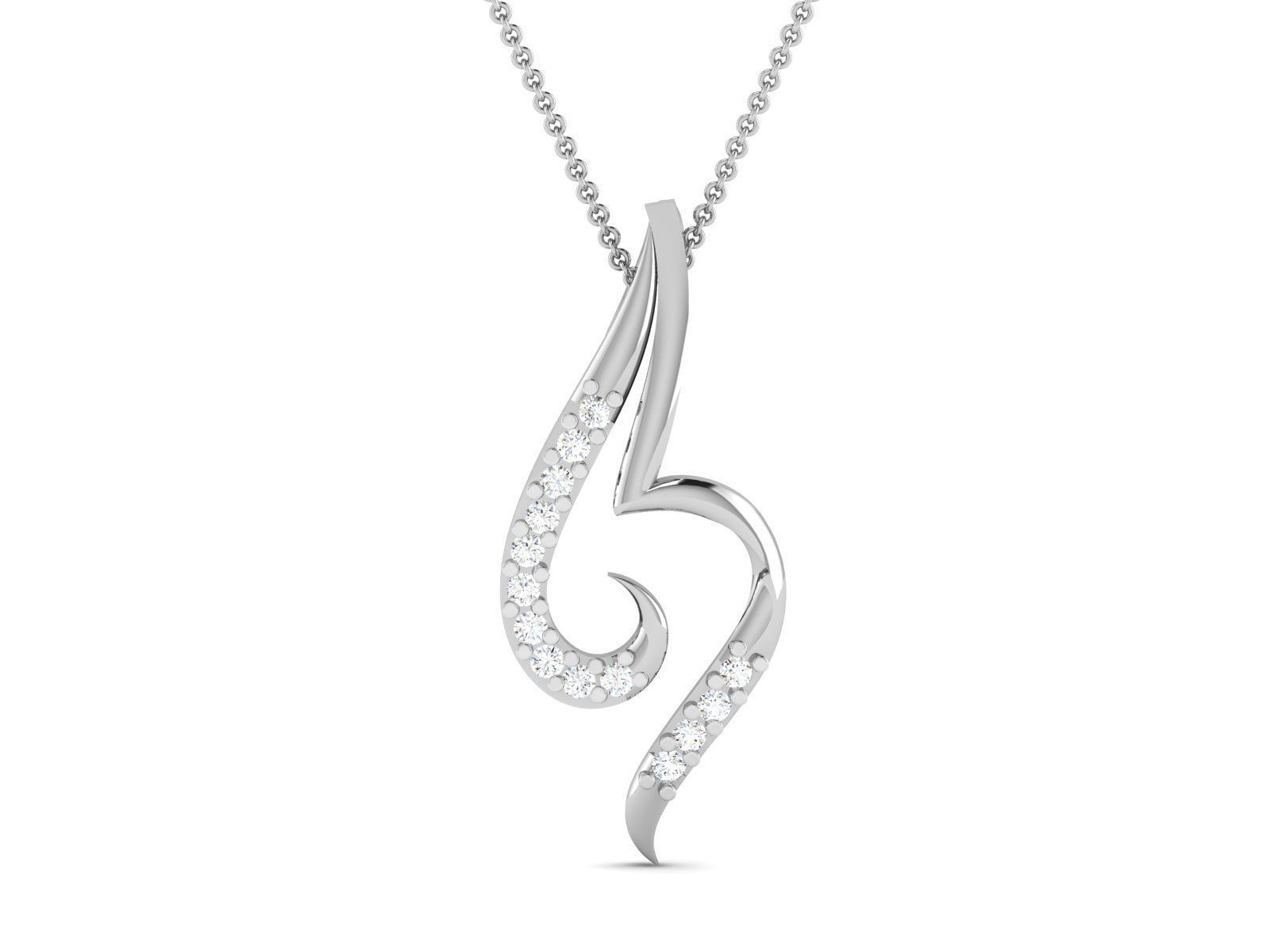 mujer colgante pendiente 3dm joya Boda compromiso joyería imprimible diamante plata oro libra esterlina blanco brillante platino lujo precioso collar colgantes 3D print model - Mito3D