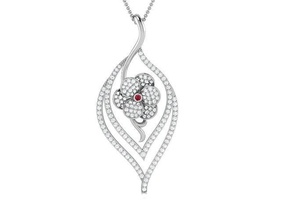 women pendant 3dm render 3d print model diamond solitaire printable platinum brilliant gem jewelry necklace brillant silver gold pendants 3d print model - Mito3D