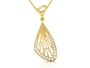 women pendant 3dm render 3d print model diamond solitaire printable platinum brilliant gem jewelry necklace brillant gold pendants 3d print model - Mito3D