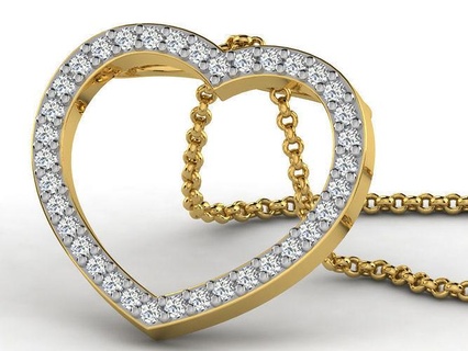 KADIN kolye 3dm vermek detay mücevher yazdırılabilir elmas altın gümüş düğün sterlin beyaz parlak platin lüks değerli takı kalp 3d print model - Mito3D