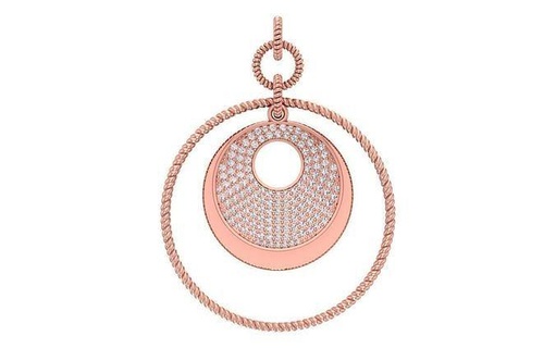 femmes pendentif 3dm stl obj fbx rendre détails Collier circulaire précieux imprimable bijou gemme engagement pendentifs bijoux diamant cocarde cocktail fantaisie 3d print model - Mito3D