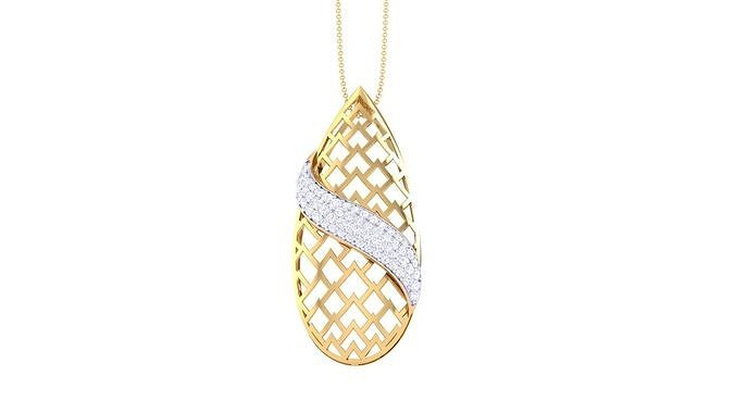 KADIN kolye 3dm stl obj fbx render detaylar Solitaire mücevher nişan kokteyl düğün gümüş altın kolyeler elmas fantezi moda takı 3D print model - Mito3D
