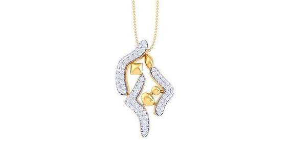 Frauen Anhänger 3dm stl obj fbx rendert Einzelheiten Solitär Juwel Engagement Cocktail Halskette Hochzeit Silber Schmuck Gold Halsketten Diamant schick Mode 3d print model - Mito3D