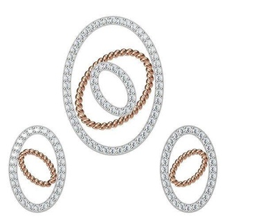 women pendant earrings set stl jcd details wedding jewellery printable diamond jewelry pendants studs necklace combo 3d print model - Mito3D