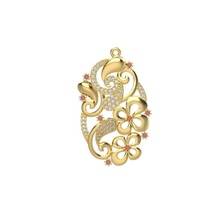 Frauen Anhänger Edelsteine 3dm stl cad Schmuck Gold Silber Halskette Mode Schönheit druckbar Juwel Diamant Jahrgang Design Sterling 3d print model - Mito3D