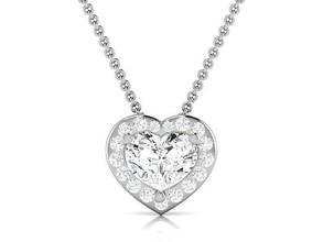 women pendant model solitaire printable necklace diamond gold white silver sterling heart jewelry shining platinum jewel brilliant pendants 3d print model - Mito3D