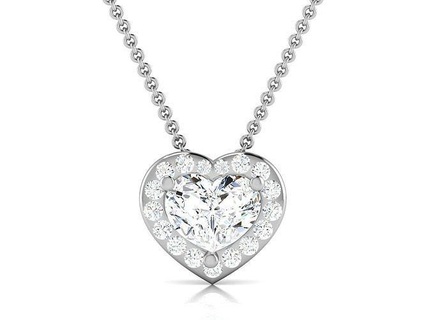 women pendant model printable necklace diamond solitaire sterling gold white silver heart jewelry shining platinum jewel brilliant pendants 3d print model - Mito3D