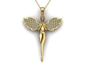 women pendant no 01 jewelry gold platinum printable sterling silver angel necklaces print girl design art fashion shayeste rhino 3d stl jewel pendants 3d print model - Mito3D