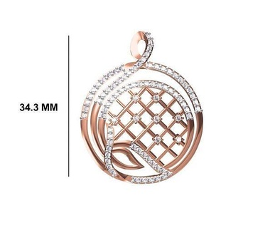 femmes pendentif stl jcd détails Collier bijoux diamant argent or cocarde rond circulaire précieux imprimable bijou gemme engagement pendentifs bague anneaux 3d print model - Mito3D