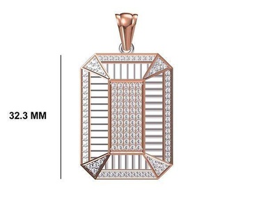 femmes pendentif stl jcd détails Collier bijoux diamant argent or cocarde rond circulaire précieux imprimable bijou gemme engagement pendentifs bague anneaux 3d print model - Mito3D