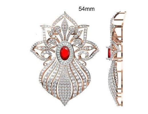 femmes pendentif stl jcd détails collier bijoux diamant argent or cocarde circulaire précieux imprimable bijou gemme engagement pendentifs bague anneaux 3d print model - Mito3D