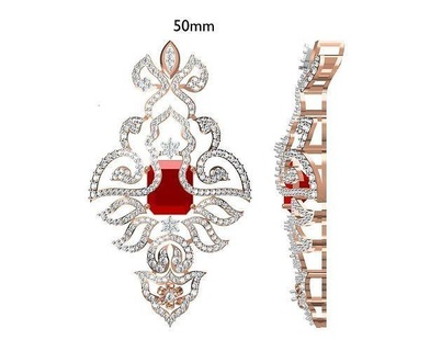 femmes pendentif stl jcd détails Collier bijoux diamant argent or cocarde rond circulaire précieux imprimable bijou gemme engagement pendentifs bague anneaux 3d print model - Mito3D