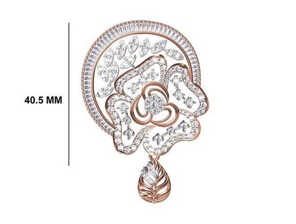 femmes pendentif stl jcd détails Collier bijoux diamant argent or cocarde rond circulaire précieux imprimable bijou gemme engagement pendentifs bague anneaux 3d print model - Mito3D